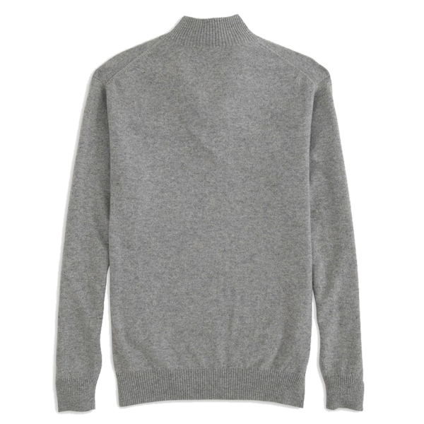 Men's 1/4 Zip Cashmere Cardigan - Grey by Cashmere Counter - Image 3