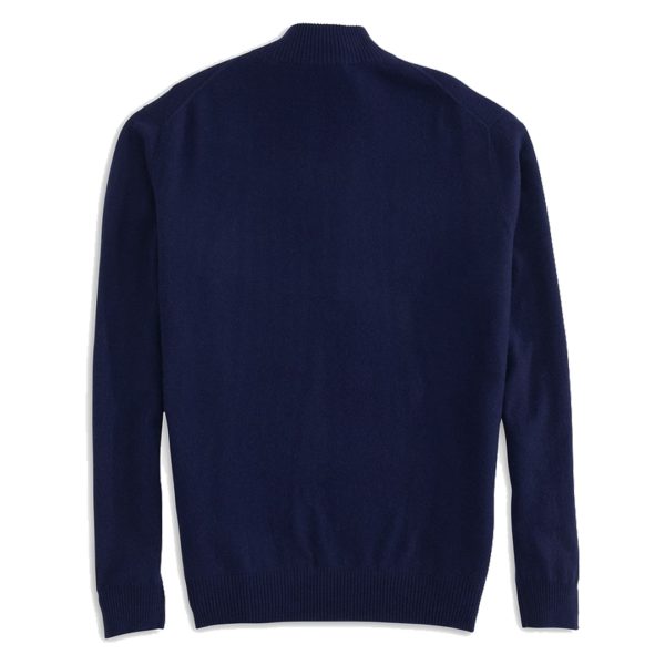 Men's 1/4 Zip Cashmere Cardigan - Navy by Cashmere Counter - Image 3