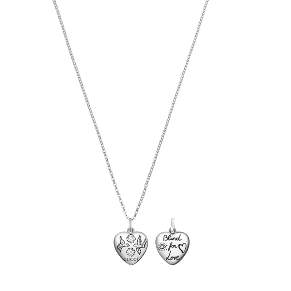 Blind For Love Pendant Necklace In Sterling Silver by Gucci